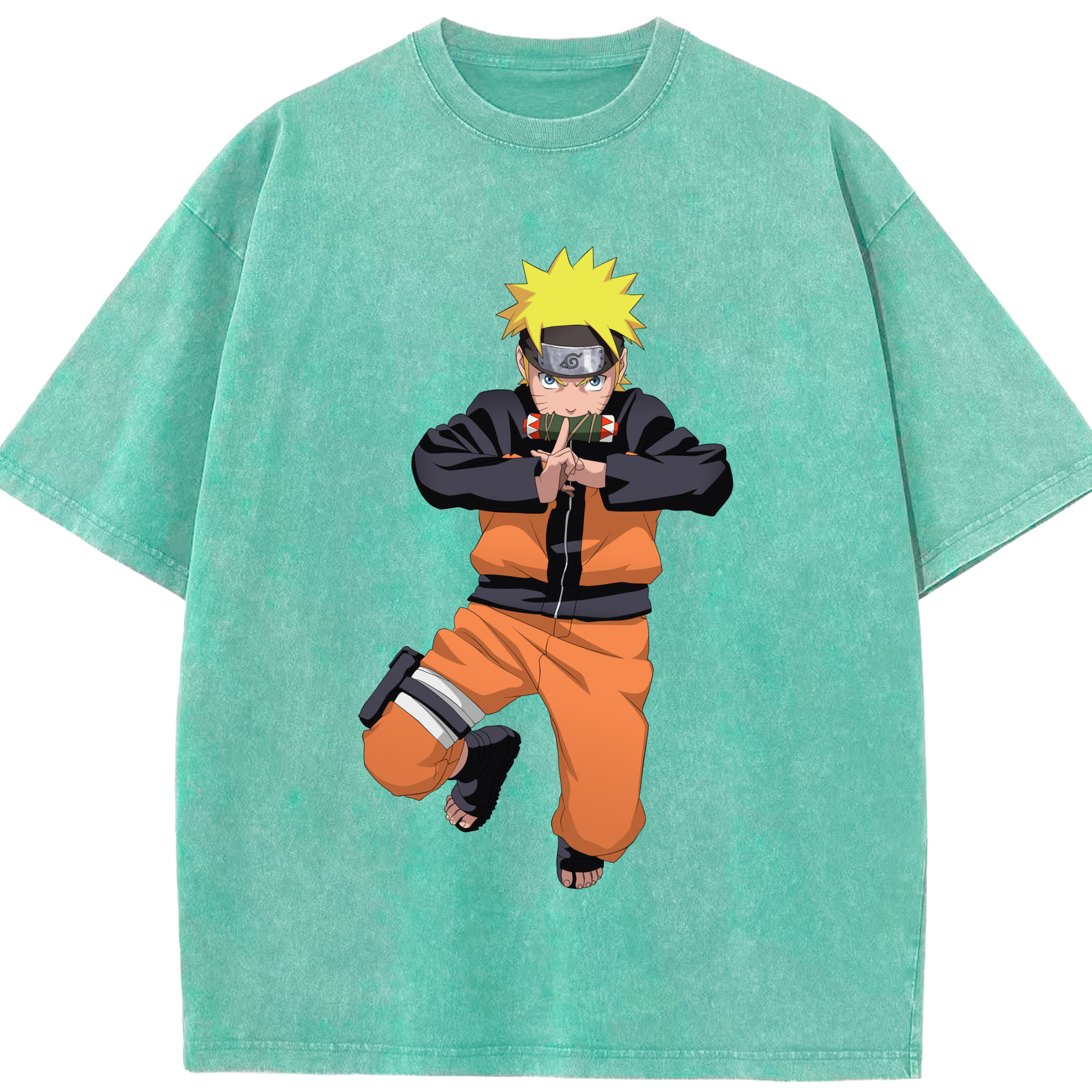 （画像用） NARUTO -ナルト- うずまき ナルト Uzumaki Naruto 綿100% ヴィンテージ風 半袖Tシャツ（フロントプリント）